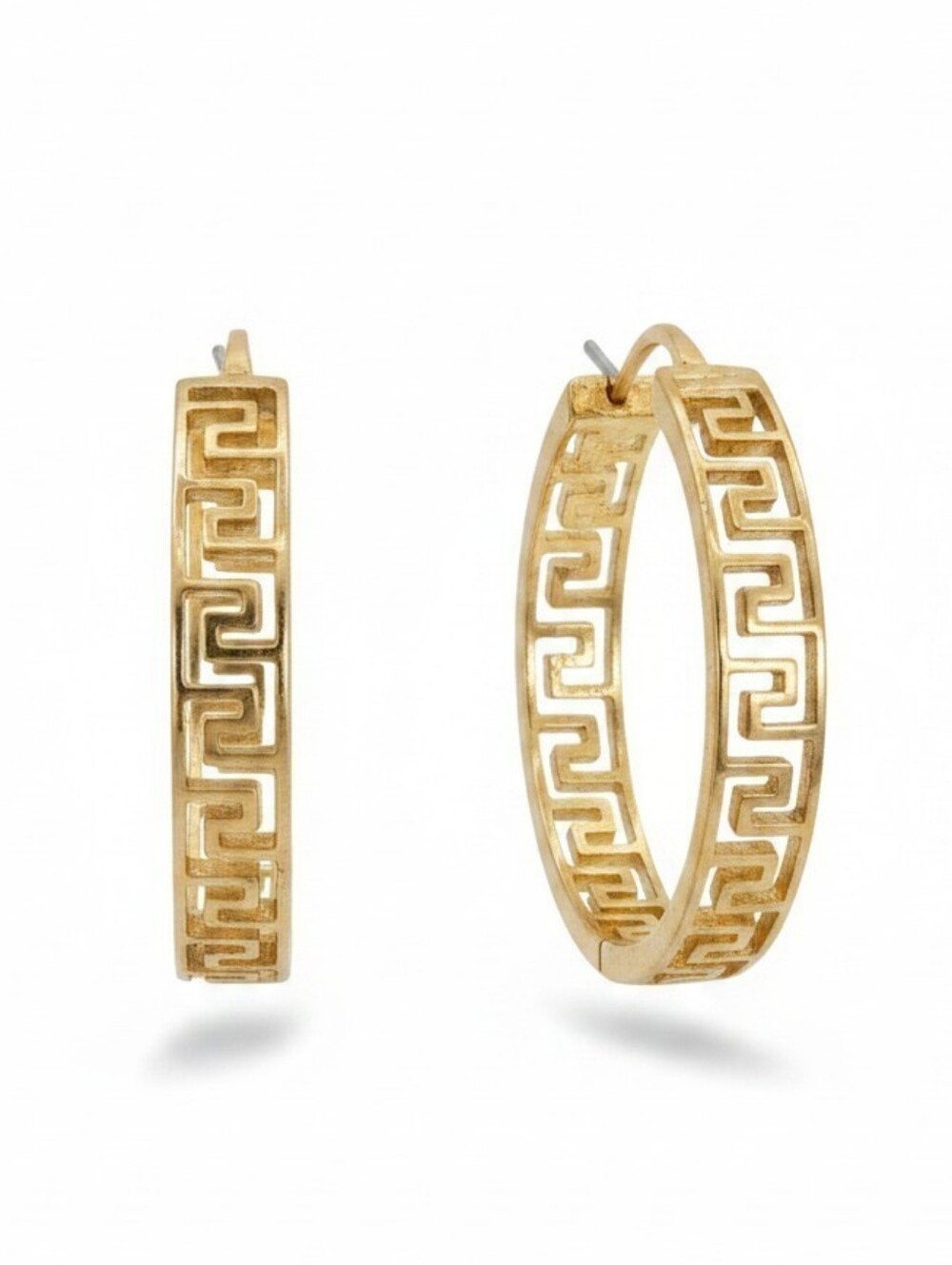 💛▪️House of Harlow ▪️1960 Gold Greek Key Hoop Geometric  Earrings